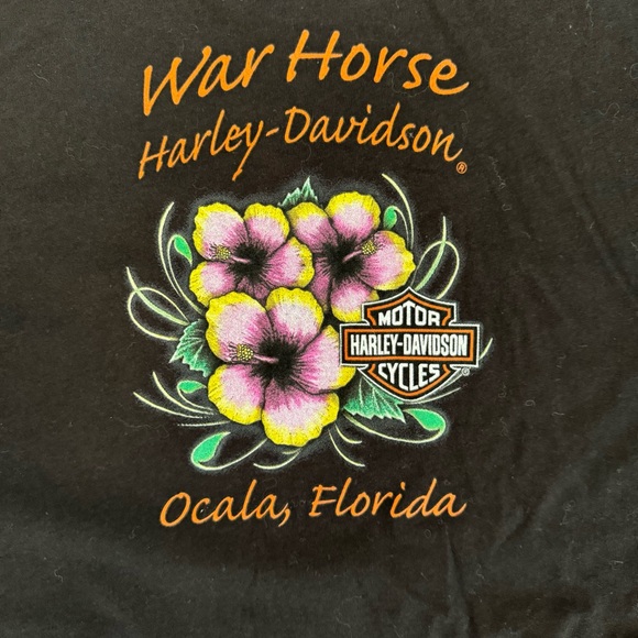 NWT Harley Davidson V Neck T-Shirt War Horse Ocala FL Size XL - Picture 3 of 13